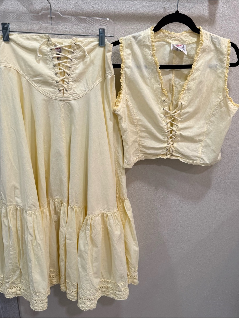 Vintage Oxygen Brand Lace-Up Vest/Skirt Sz L Victorian Romantic Coquette Corset - Picture 2 of 15